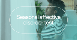 woman experiencing more energy in the spring with text 'Seasonal affective disorder test'