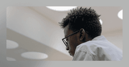 young man experiencing performance anxiety at a job interview