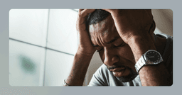 man having trouble concentrating due to adjustment disorder with depressed mood