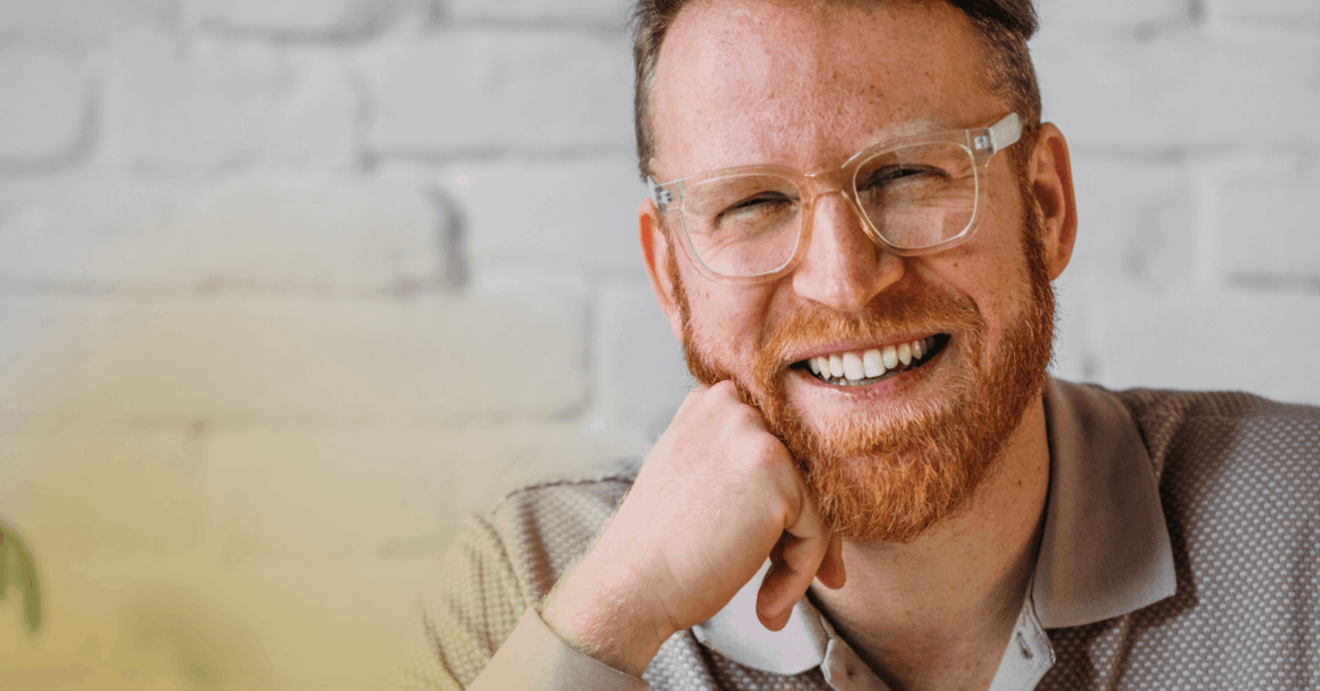 man feels relief after a daily self care check-in